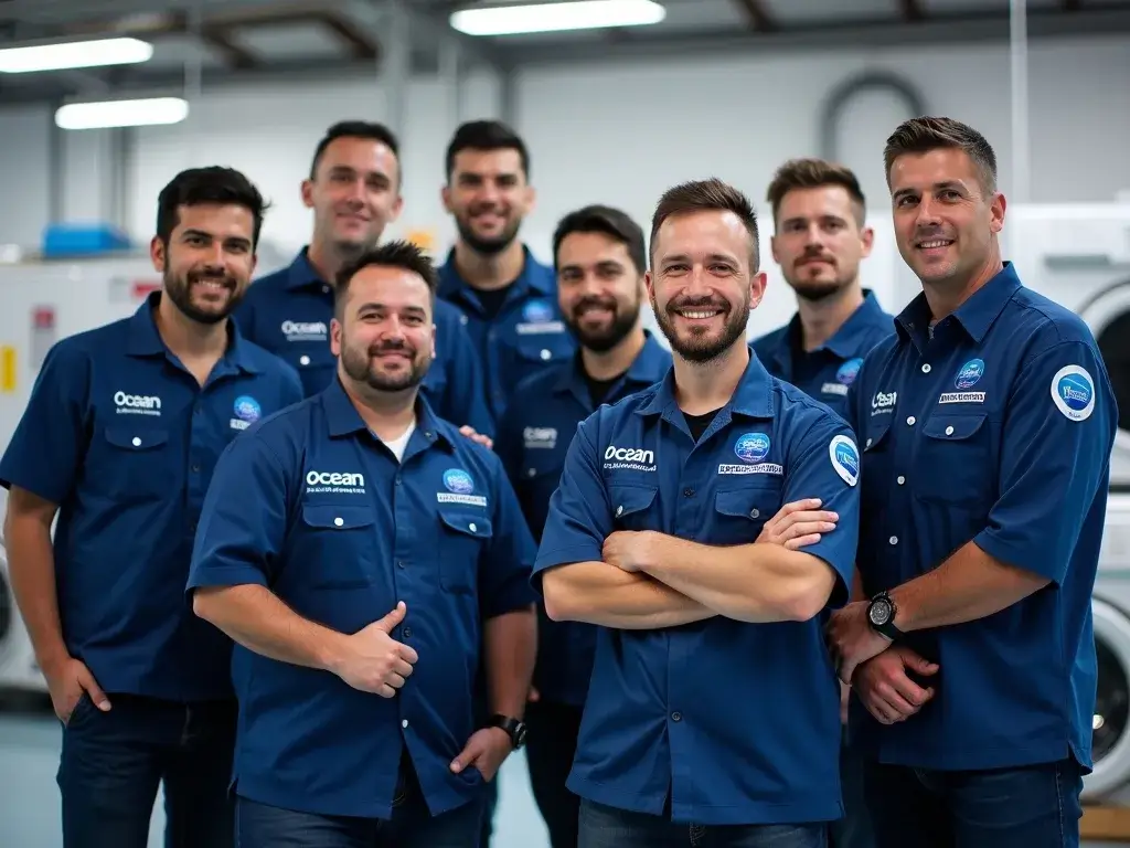 فني صيانة أوشن يعمل على جهاز